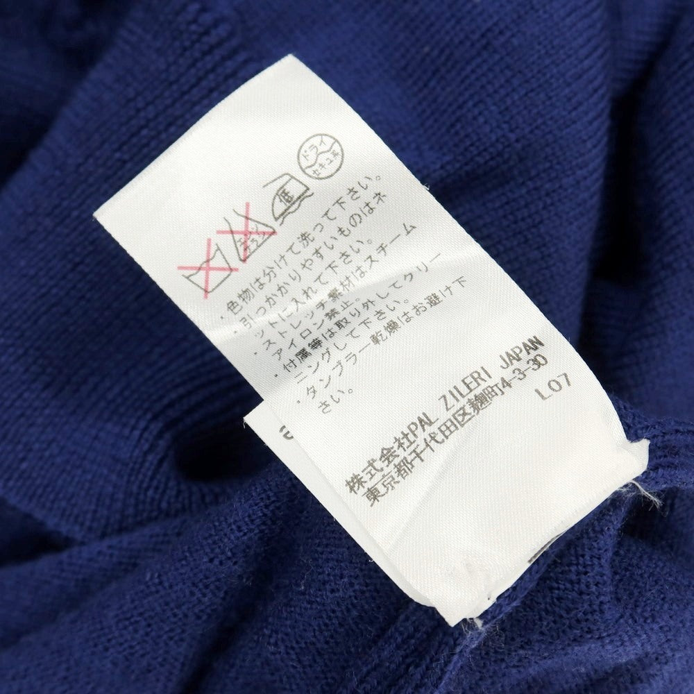 【中古】パルジレリ Pal Zileri ウール タートルネック プルオーバーニット ネイビー【サイズ52】【 状態ランクC 】【 メンズ 】