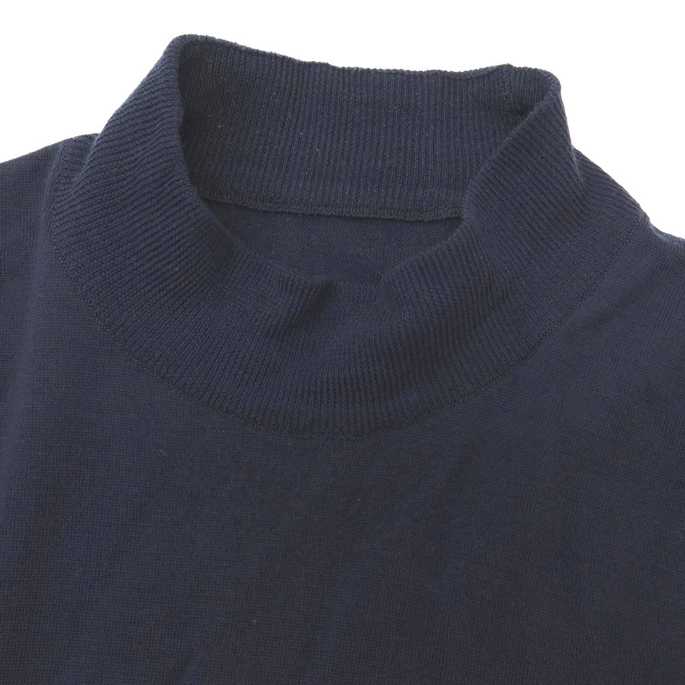 【中古】ジョンスメドレー JOHN SMEDLEY ハイゲージ ウール モックネック プルオーバーニット ネイビー【サイズL】【 状態ランクC 】【 メンズ 】