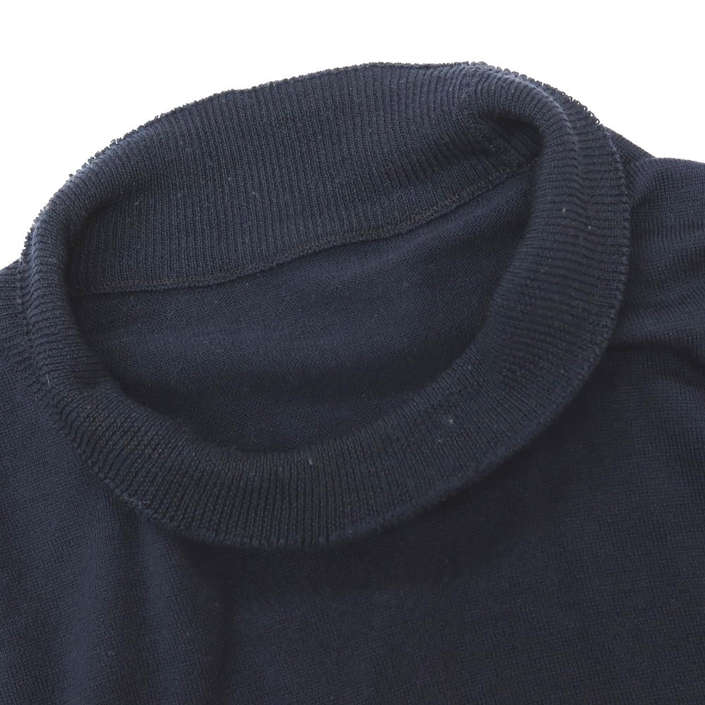 【中古】ジョンスメドレー JOHN SMEDLEY ハイゲージ ウール モックネック プルオーバーニット ネイビー【サイズL】【 状態ランクC 】【 メンズ 】