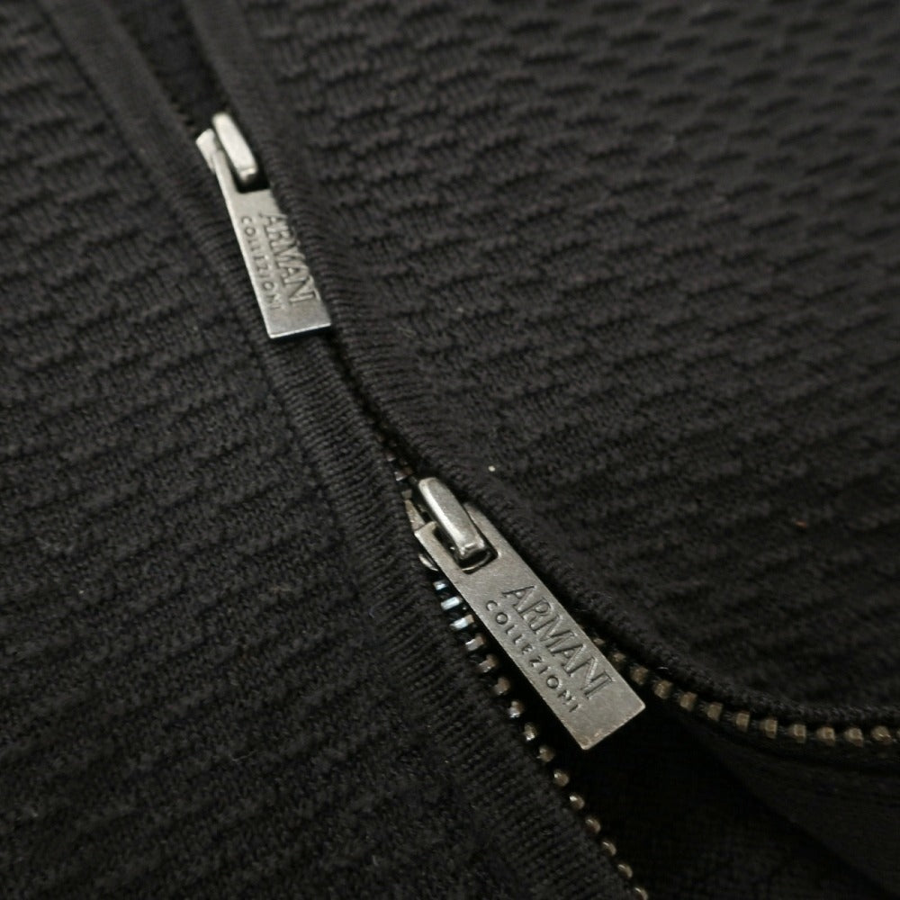 【中古】アルマーニ コレッツォーニ ARMANI COLLEZIONI コットン ダブルジップアップ カーディガン ブラック【サイズ54】【 状態ランクC 】【 メンズ 】