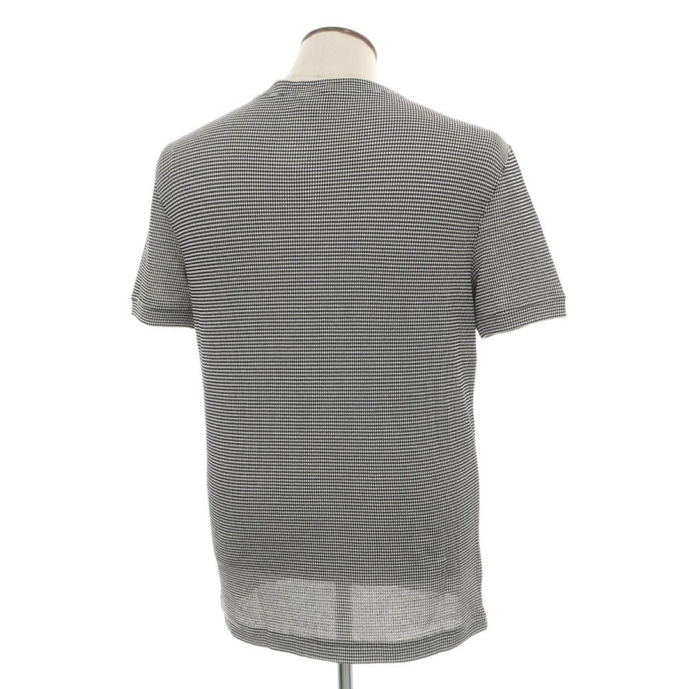 【中古】ジョルジオアルマーニ GIORGIO ARMANI ストレッチ レーヨンナイロン キーネック 半袖Tシャツ ダークネイビーxホワイト【サイズ54】【 状態ランクB 】【 メンズ 】