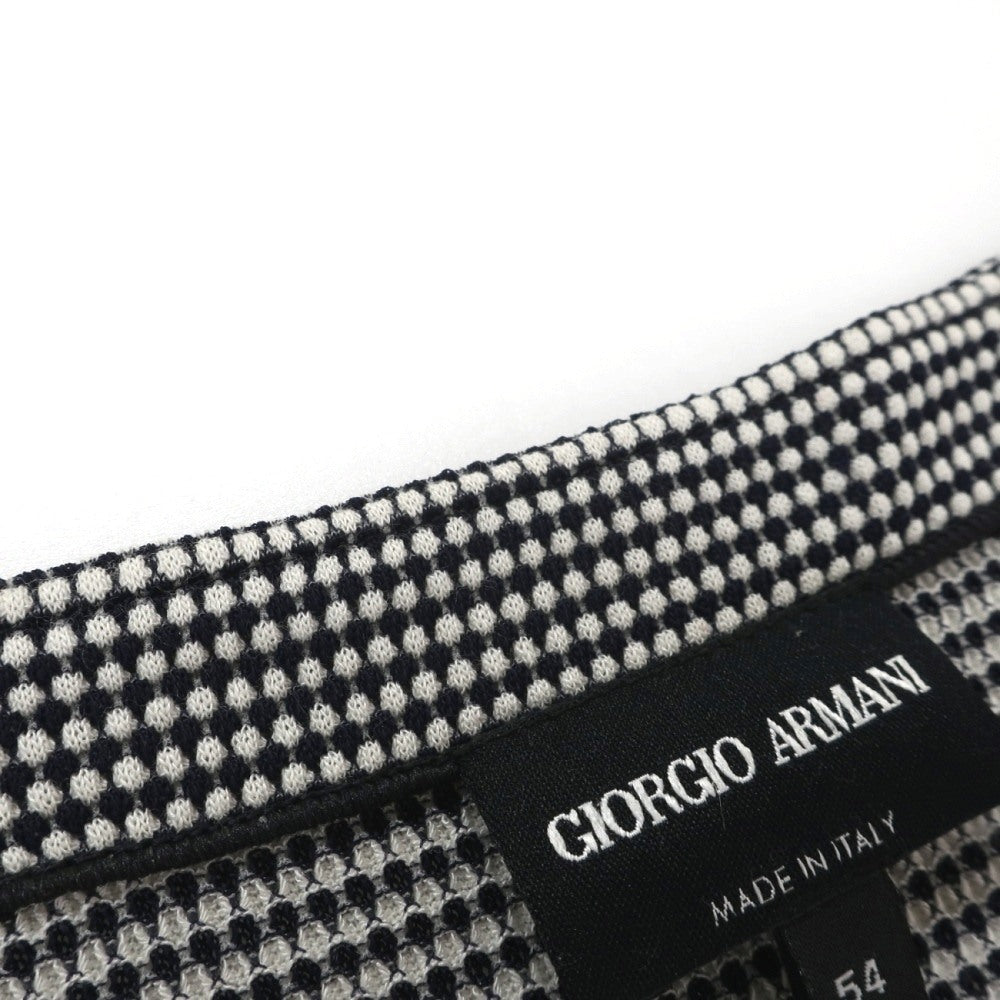 【中古】ジョルジオアルマーニ GIORGIO ARMANI ストレッチ レーヨンナイロン キーネック 半袖Tシャツ ダークネイビーxホワイト【サイズ54】【 状態ランクB 】【 メンズ 】