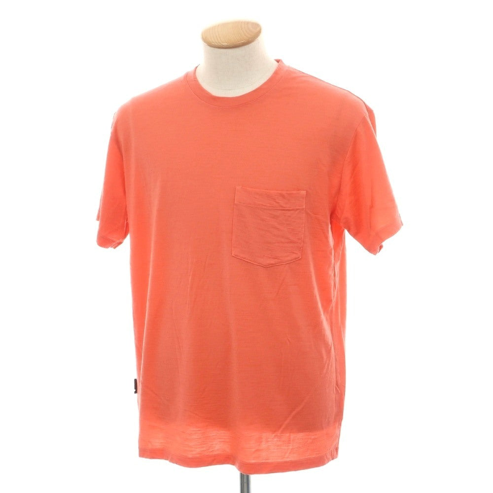 【中古】アイスブレーカー icebreaker メリノウールナイロン クルーネック 半袖ポケットTシャツ コーラルオレンジ系【サイズXS】【 状態ランクB 】【 メンズ 】