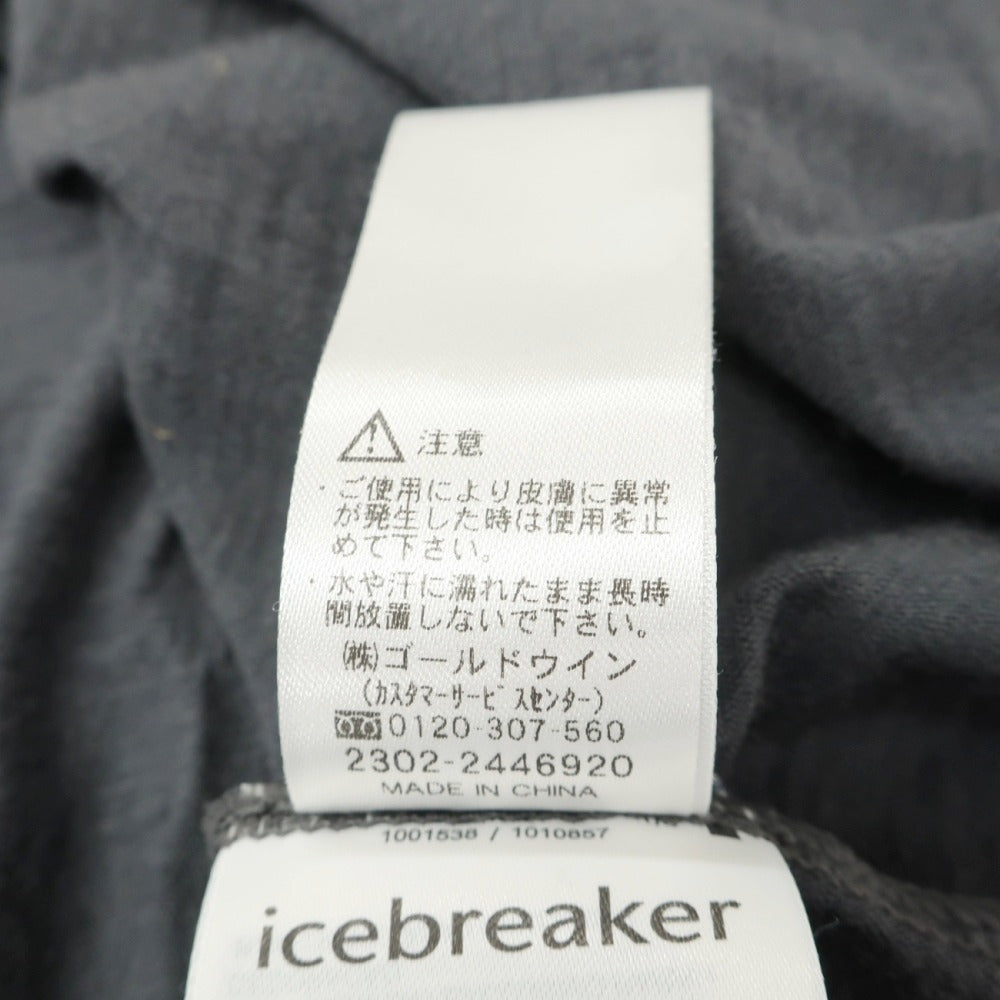 【中古】アイスブレーカー icebreaker メリノウール クルーネック 半袖ポケットTシャツ ダークグレー【サイズM】【 状態ランクC 】【 メンズ 】