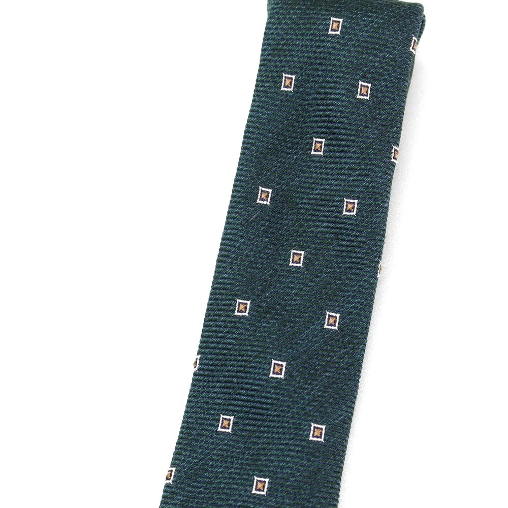 【中古】クリケット CRICKET シルク 小紋柄ネクタイ ダークグリーン【 状態ランクB 】【 メンズ 】