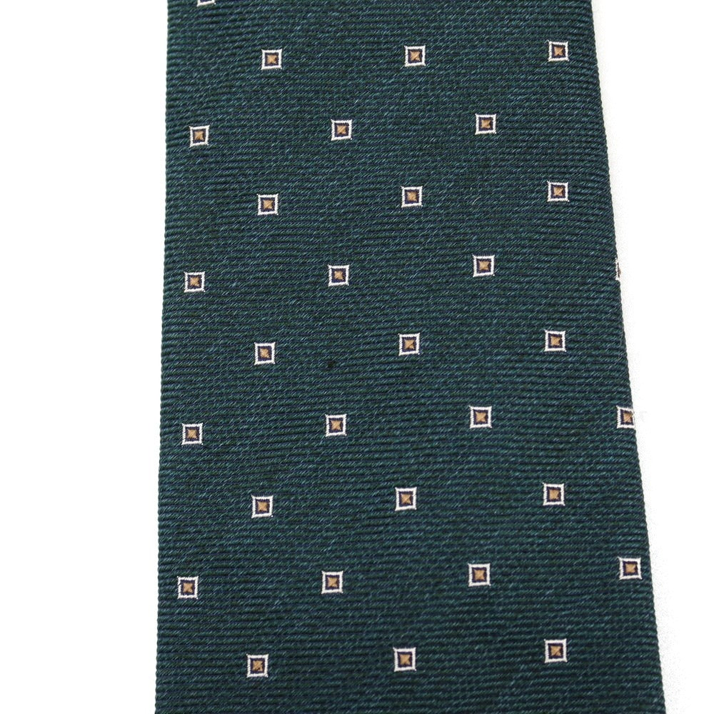 【中古】クリケット CRICKET シルク 小紋柄ネクタイ ダークグリーン【 状態ランクB 】【 メンズ 】