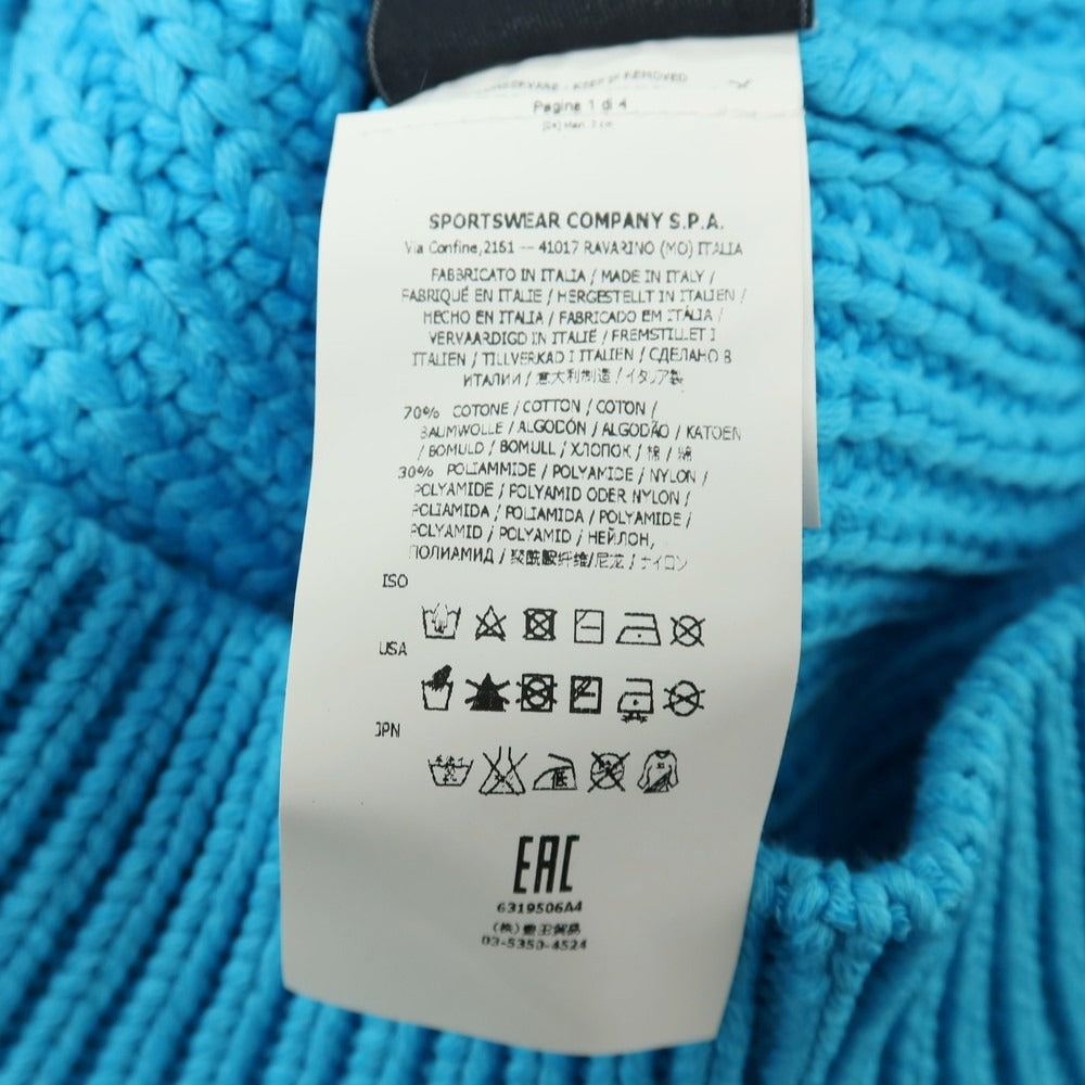 【中古】ストーンアイランド STONE ISLAND コットンナイロン クルーネック プルオーバーニット ライトブルー【サイズS】【 状態ランクB 】【 メンズ 】
