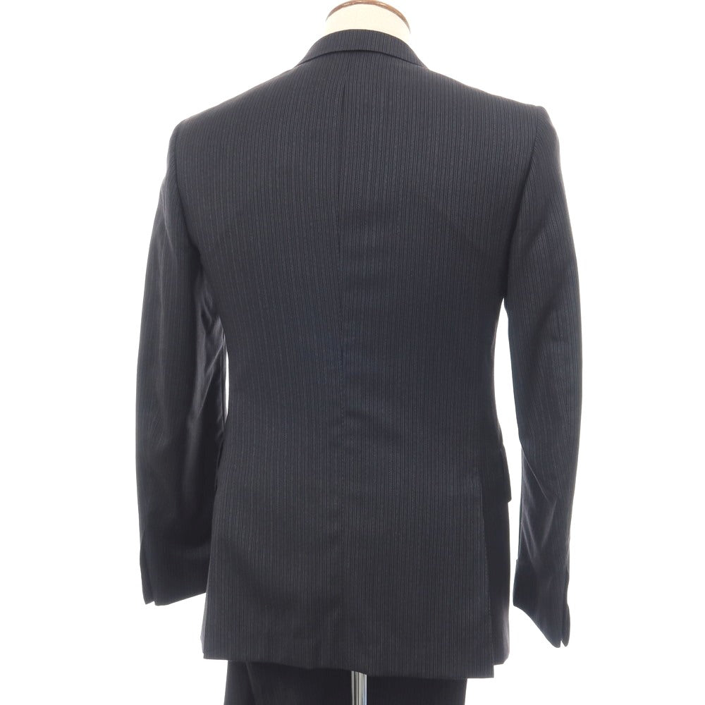 【中古】ポールスミスコレクション PAUL SMITH COLLECTION ウール ストライプ 2つボタンスーツ グレーxブラック【サイズM】【 状態ランクB 】【 メンズ 】
