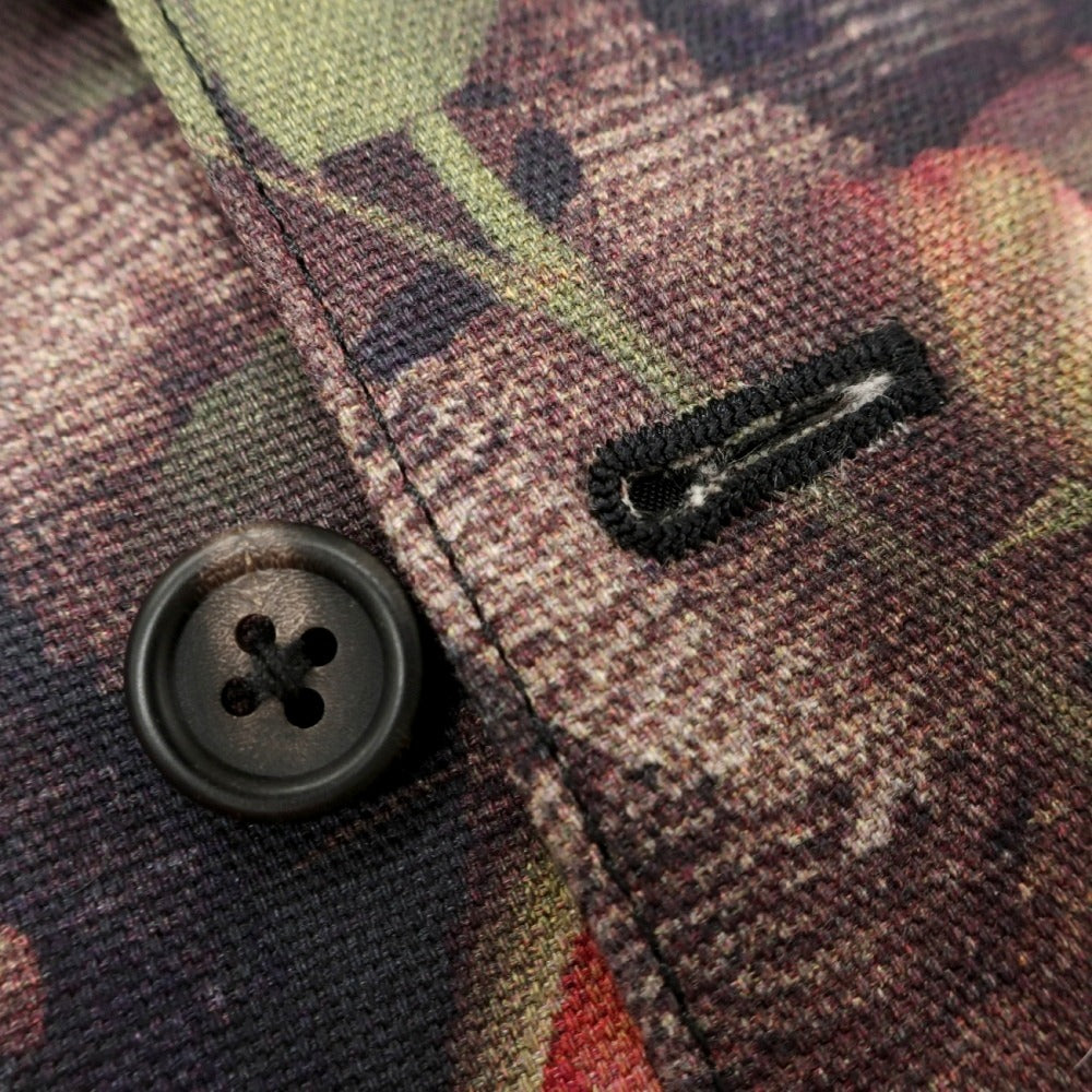 【中古】ポールスミスコレクション PAUL SMITH COLLECTION コットン ボタニカル柄 プリント カジュアル系ジレ ベスト ダークネイビーxグリーン【サイズL】【 状態ランクB 】【 メンズ 】