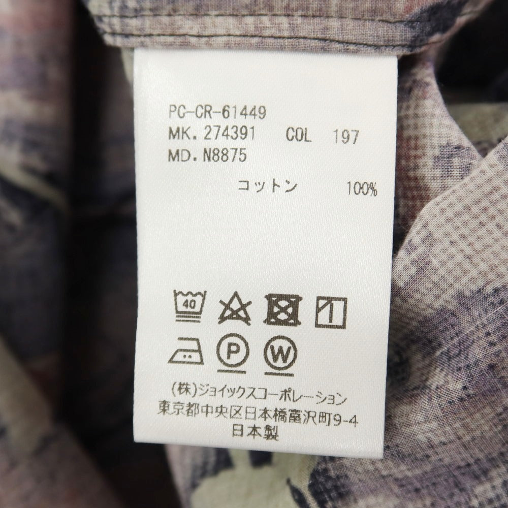 【中古】ポールスミスコレクション PAUL SMITH COLLECTION コットン 花柄 ボタニカル プリント カジュアルシャツ パープル系xグリーン【サイズM】【 状態ランクB 】【 メンズ 】