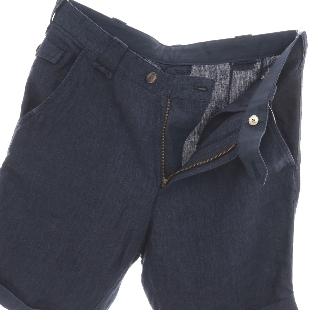 【中古】ポールスミスコレクション PAUL SMITH COLLECTION リネン ショートパンツ ネイビー【サイズL】【 状態ランクB 】【 メンズ 】