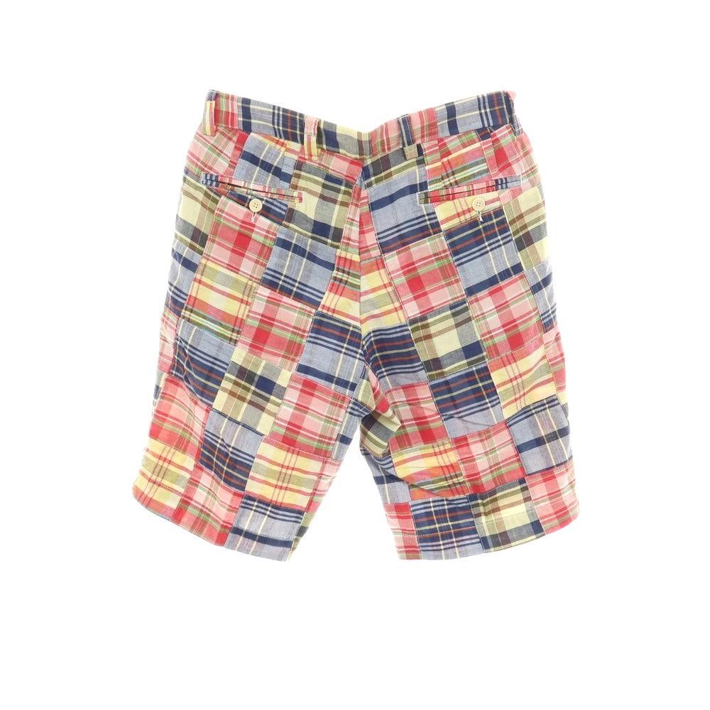 【中古】ハケットロンドン HACKETT LONDON コットン チェック パッチワーク ショートパンツ マルチカラー【サイズ30】【 状態ランクB 】【 メンズ 】