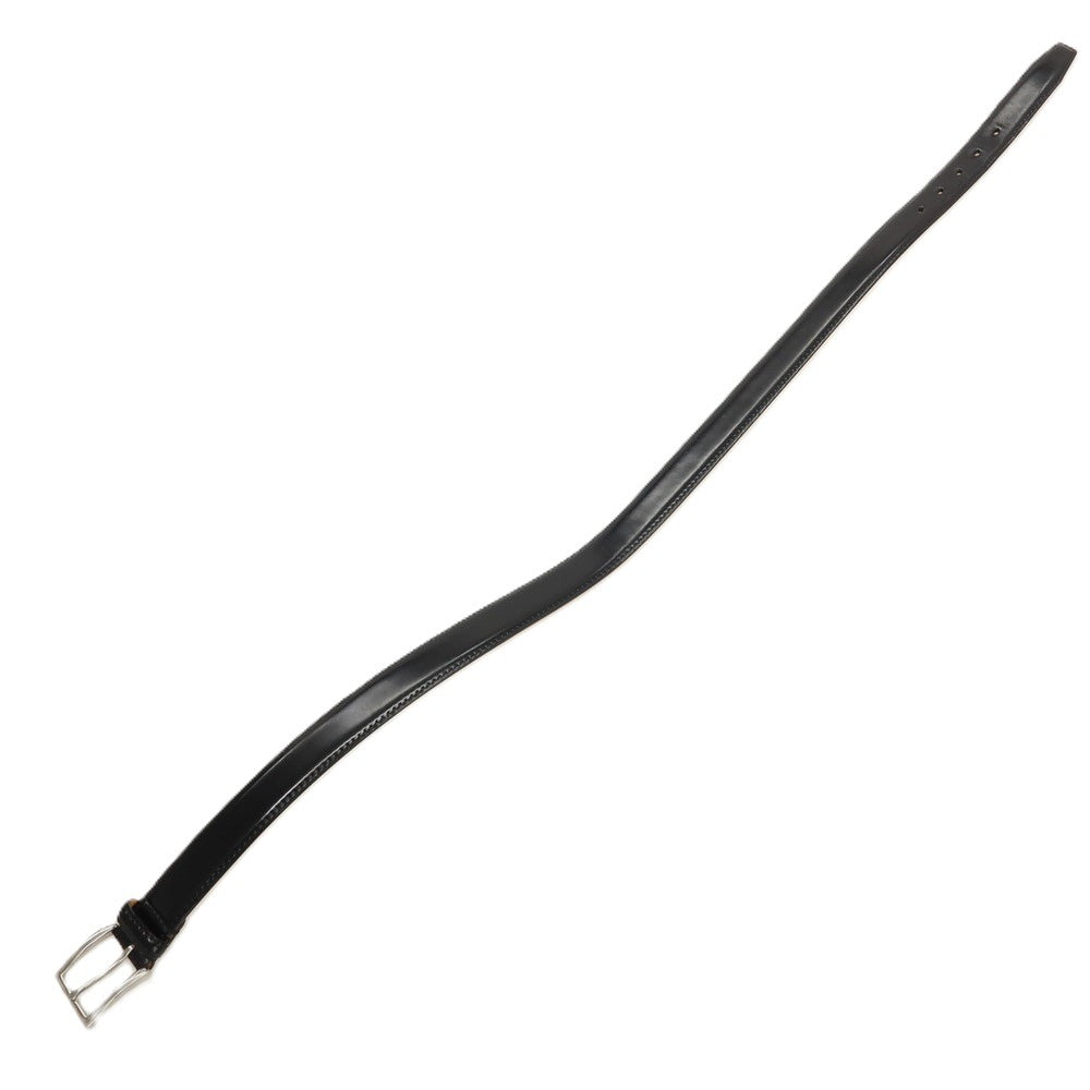 【中古】ポールスミスコレクション PAUL SMITH COLLECTION オイルアップ シェル コードバン レザー ベルト ブラックxシルバー【サイズXL/86】【 状態ランクB 】【 メンズ 】