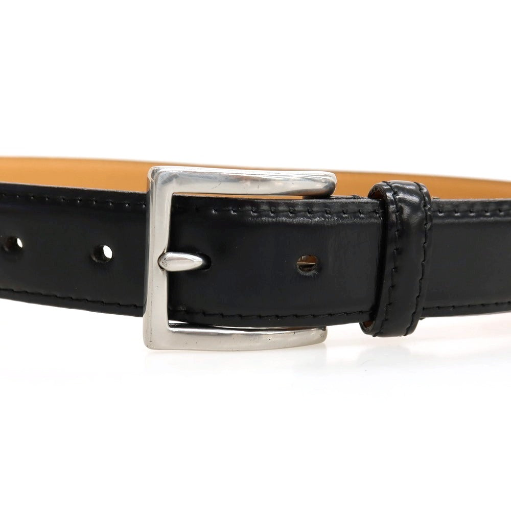 【中古】ポールスミスコレクション PAUL SMITH COLLECTION オイルアップ シェル コードバン レザー ベルト ブラックxシルバー【サイズXL/86】【 状態ランクB 】【 メンズ 】