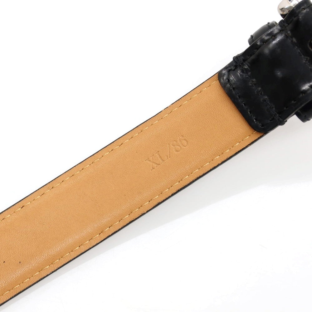 【中古】ポールスミスコレクション PAUL SMITH COLLECTION オイルアップ シェル コードバン レザー ベルト ブラックxシルバー【サイズXL/86】【 状態ランクB 】【 メンズ 】