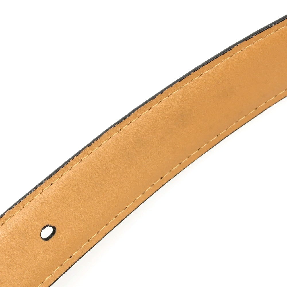 【中古】ポールスミスコレクション PAUL SMITH COLLECTION オイルアップ シェル コードバン レザー ベルト ブラックxシルバー【サイズXL/86】【 状態ランクB 】【 メンズ 】