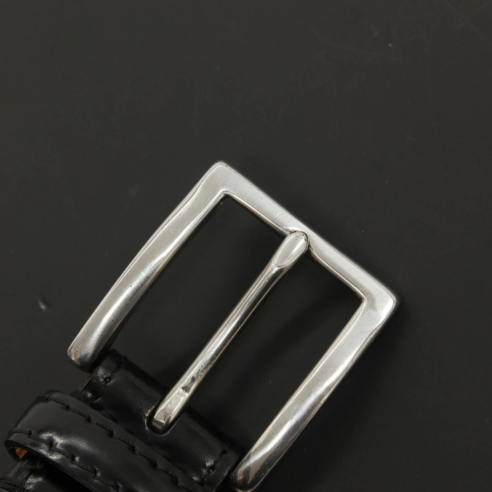 【中古】ポールスミスコレクション PAUL SMITH COLLECTION オイルアップ シェル コードバン レザー ベルト ブラックxシルバー【サイズXL/86】【 状態ランクB 】【 メンズ 】