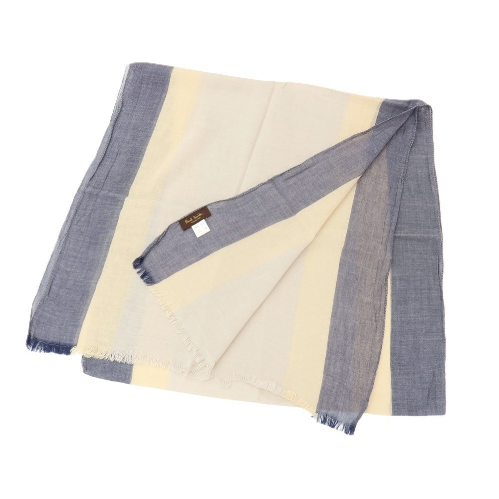 【中古】ポールスミスコレクション PAUL SMITH COLLECTION コットン ストール ベージュxネイビー【 状態ランクB 】【 メンズ 】