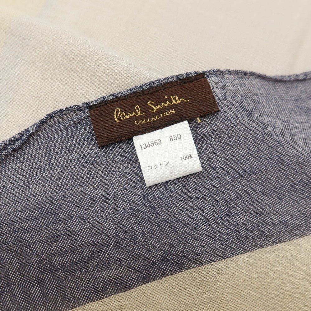 【中古】ポールスミスコレクション PAUL SMITH COLLECTION コットン ストール ベージュxネイビー【 状態ランクB 】【 メンズ 】