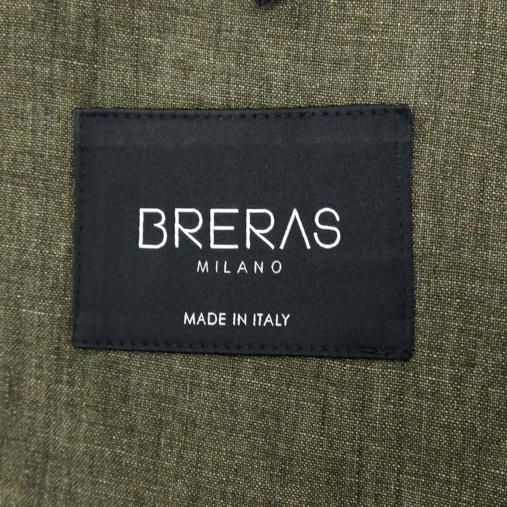 【中古】ブレラス BRERAS リネン 2つボタンスーツ オリーブ【サイズ46】【 状態ランクB 】【 メンズ 】