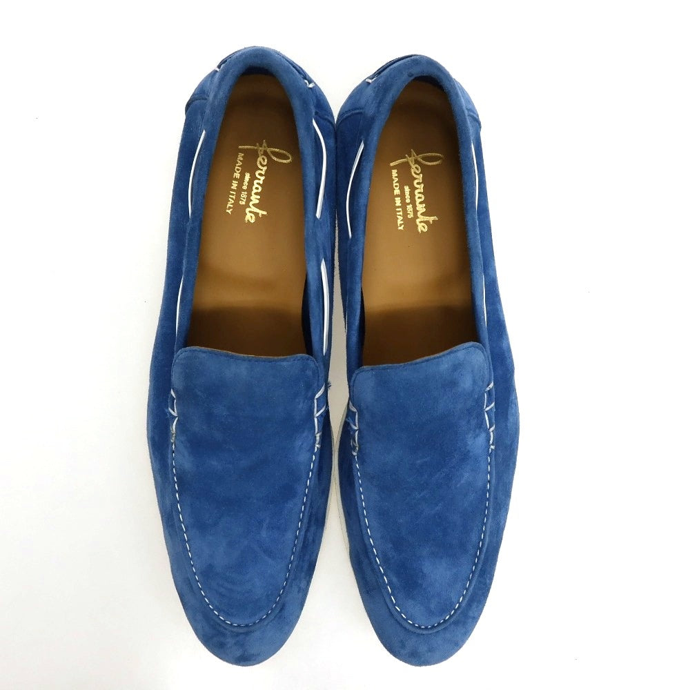 【新品アウトレット】フェランテ FERRANTE NAVY/M スエード ローファー ブルー【サイズ7】【 状態ランクN- 】【 メンズ 】