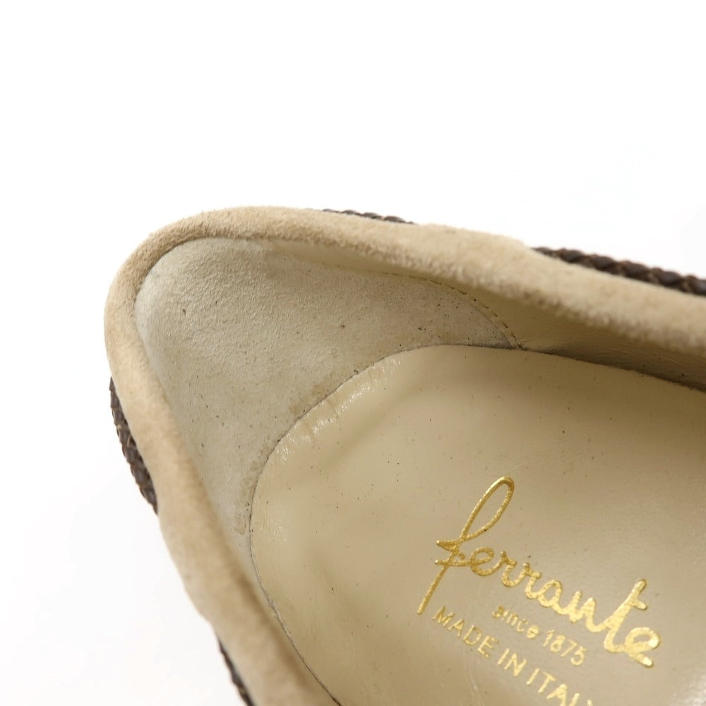 【新品】フェランテ FERRANTE VASCELLO スエード ローファー ダークベージュ【サイズ7】【 状態ランクN 】【 メンズ 】