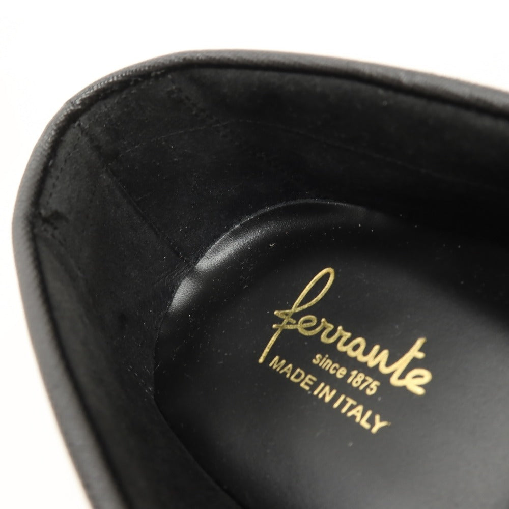 【新品】フェランテ FERRANTE NAVY/M 型押しレザー ローファー ブラック【サイズ7 1/2】【 状態ランクN 】【 メンズ 】