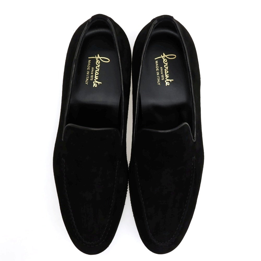 【新品】フェランテ FERRANTE CHIC スエード ローファー ブラック【サイズ7 1/2】【 状態ランクN 】【 メンズ 】