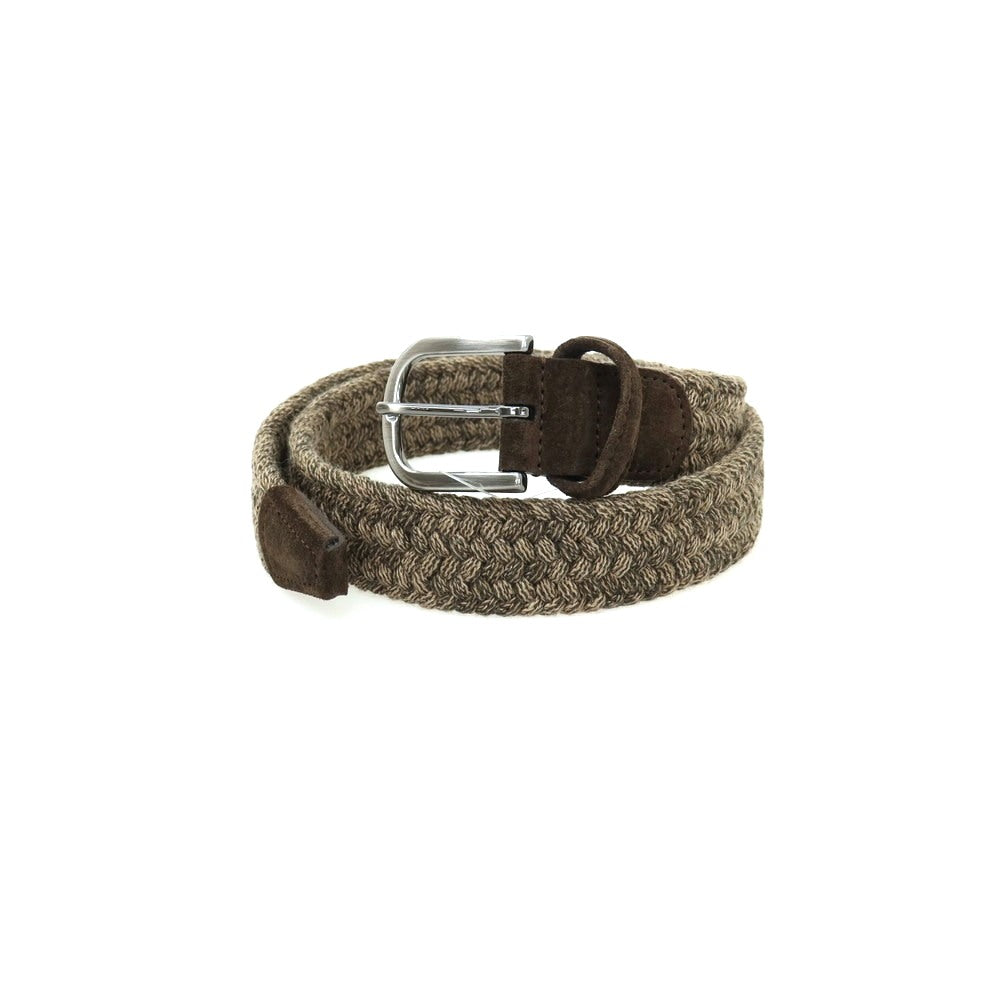 【新品】アンダーソンズ Andersons ウール系 エラスティック ゴム メッシュベルト オリーブグリーンxベージュ【サイズ85】【 状態ランクN 】【 メンズ 】