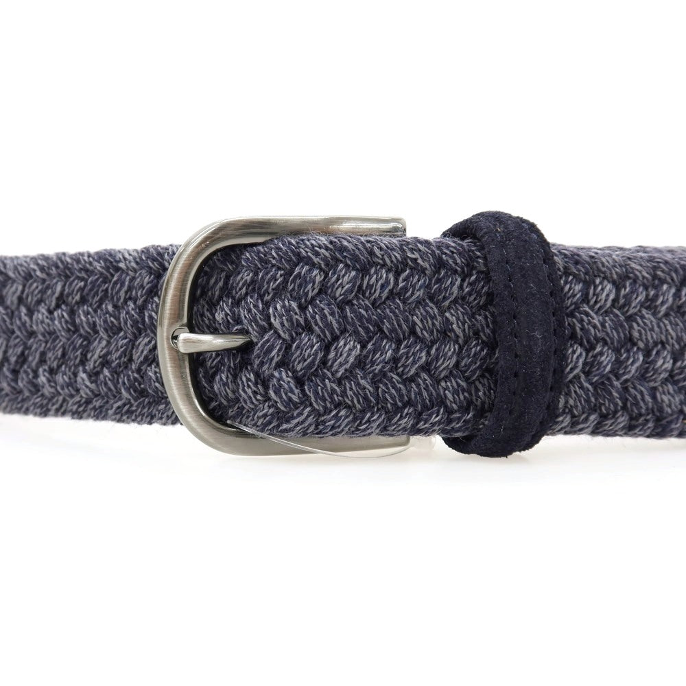 【新品】アンダーソンズ Andersons ウール系 エラスティック ゴム メッシュベルト ネイビーxグレー【サイズ95】【 状態ランクN 】【 メンズ 】