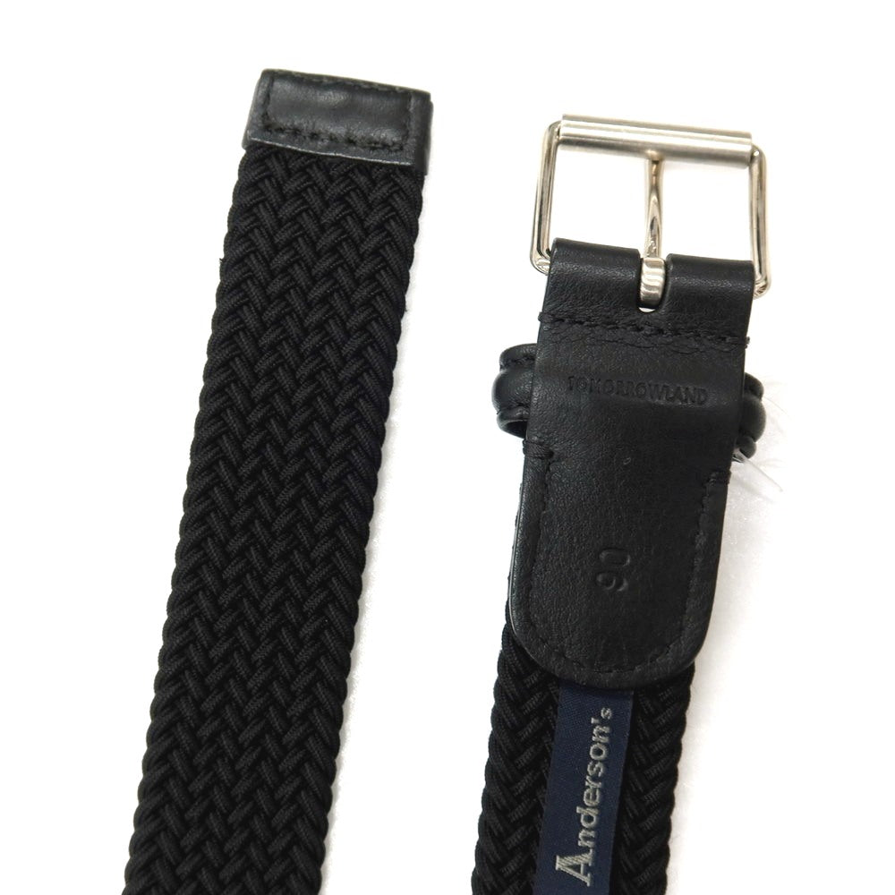 【中古】【未使用】アンダーソンズ Andersons トゥモローランド別注 エラスティック ゴム メッシュベルト ブラックxシルバー【サイズ90】【 状態ランクS 】【 メンズ 】