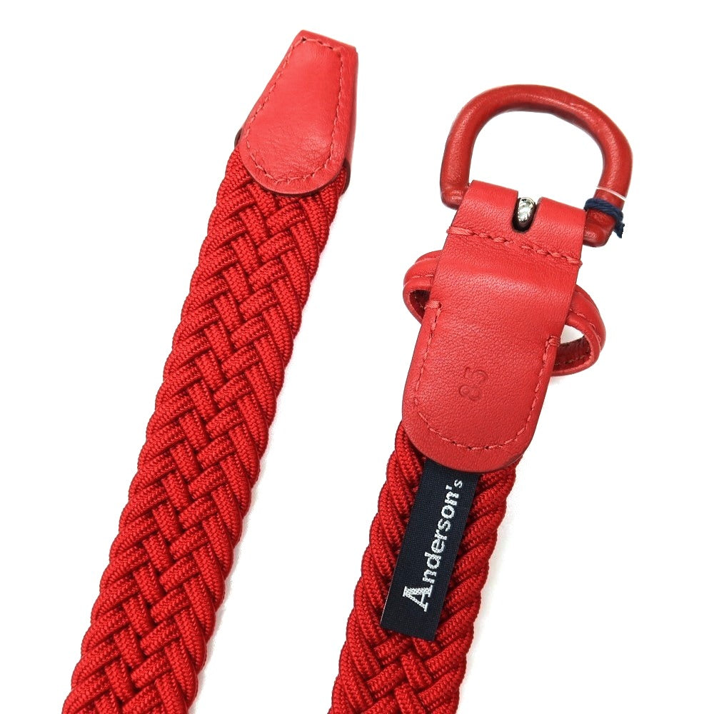 【新品】アンダーソンズ Andersons エラスティック ゴム メッシュベルト レッド【サイズ85】【 状態ランクN 】【 メンズ 】