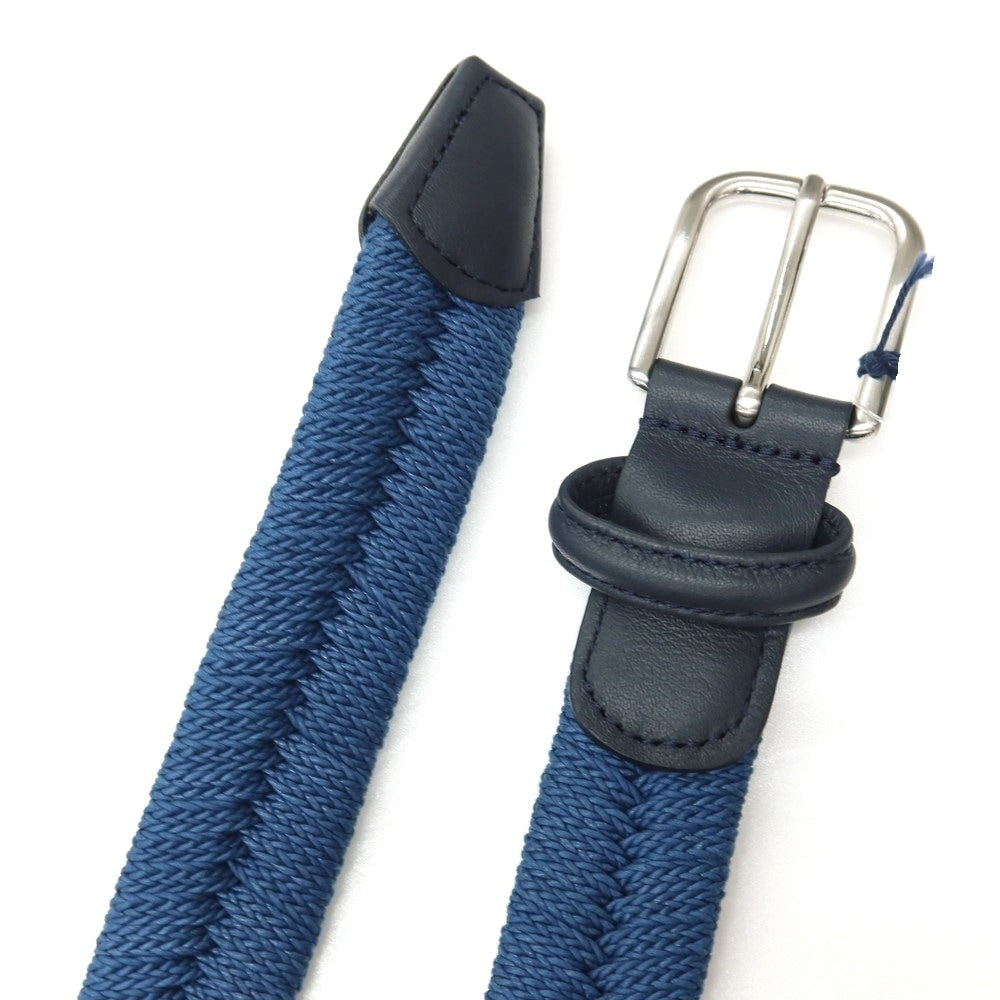 【新品】アンダーソンズ Andersons エラスティック ゴム メッシュベルト ダークブルーxネイビー【サイズ95】【 状態ランクN 】【 メンズ 】