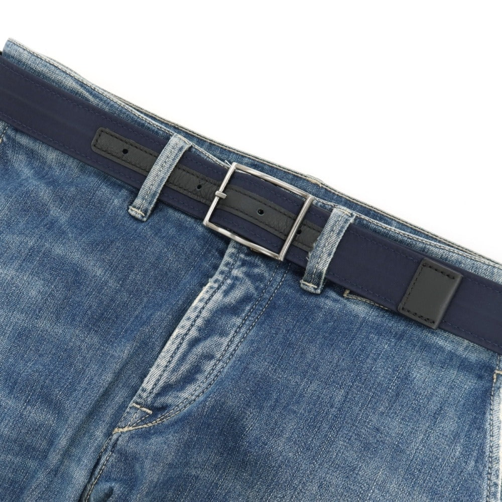 【新品】アンダーソンズ Andersons リバーシブル ナイロン×レザー コンビ ベルト ネイビー【サイズ85】【 状態ランクN 】【 メンズ 】