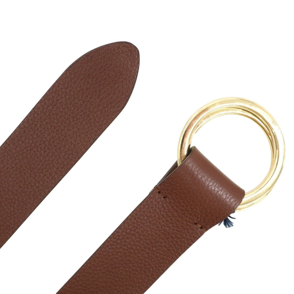 【新品】アンダーソンズ Andersons ダブルリング カーフレザー ベルト ブラウンxゴールド【サイズ75】【 状態ランクN 】【 ユニセックス 】