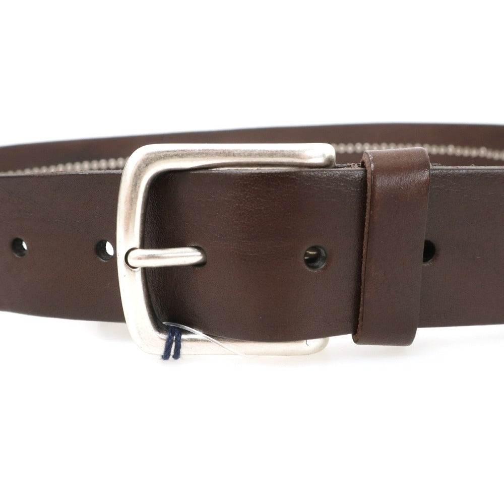 【新品】アンダーソンズ Andersons スタッズ レザー ベルト ダークブラウンxシルバー【サイズ95】【 状態ランクN 】【 メンズ 】