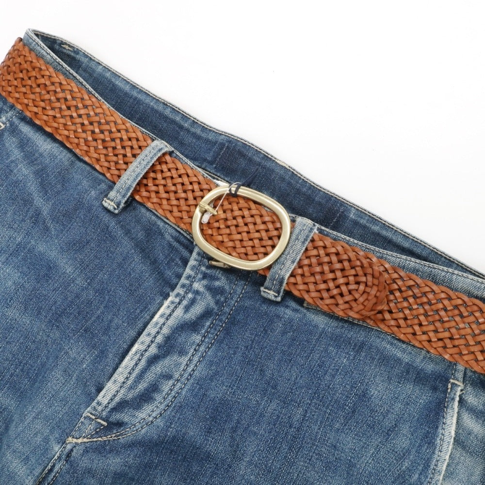 【新品】アンダーソンズ Andersons レザー メッシュベルト ライトブラウンxゴールド【サイズ80】【 状態ランクN 】【 メンズ 】