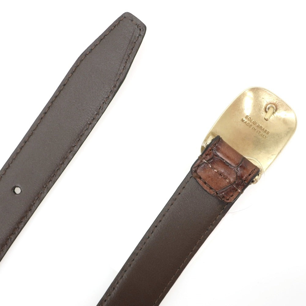 【新品】アンダーソンズ Andersons クロコ型押し カーフレザー ベルト ダークブラウン【サイズ85】【 状態ランクN 】【 メンズ 】
