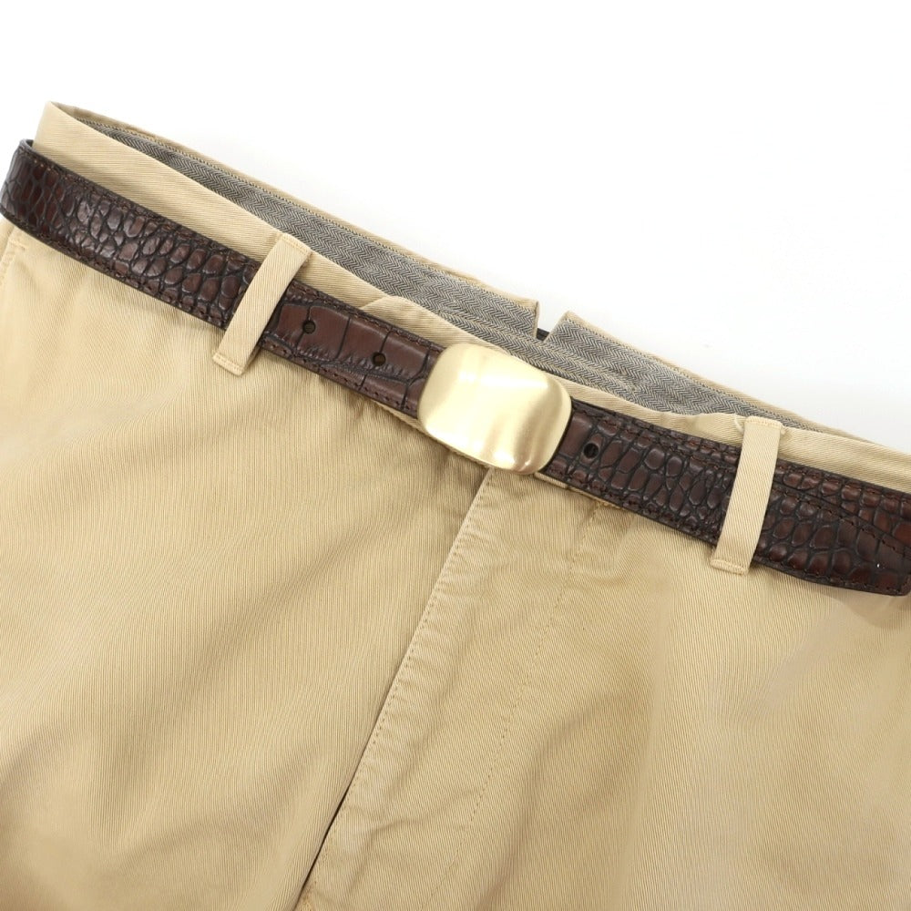 【新品】アンダーソンズ Andersons クロコ型押し カーフレザー ベルト ダークブラウン【サイズ85】【 状態ランクN 】【 メンズ 】