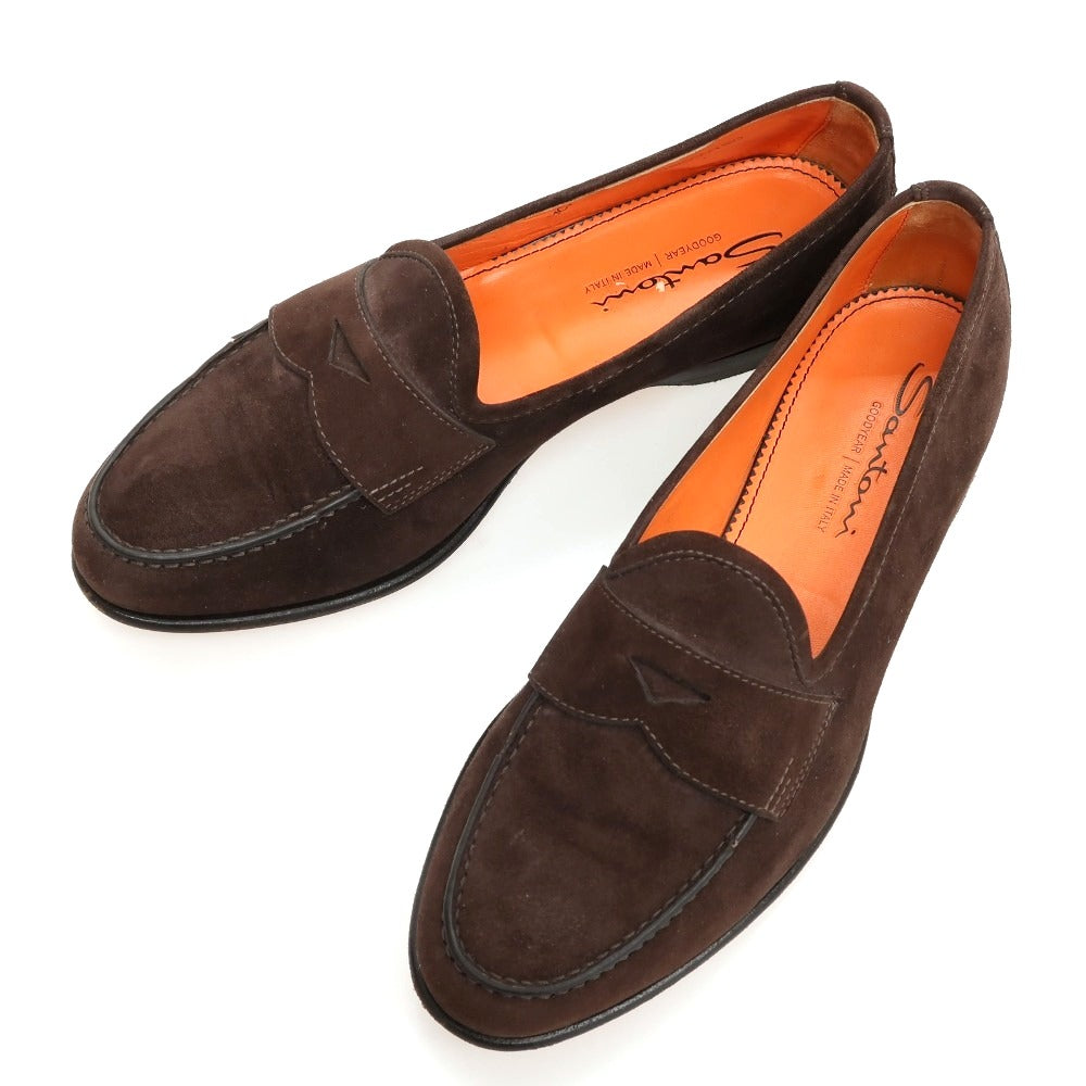 【中古】サントーニ Santoni ANDREA スエード ローファー ブラウン【サイズUK 7 1/2】【 状態ランクC 】【 メンズ 】