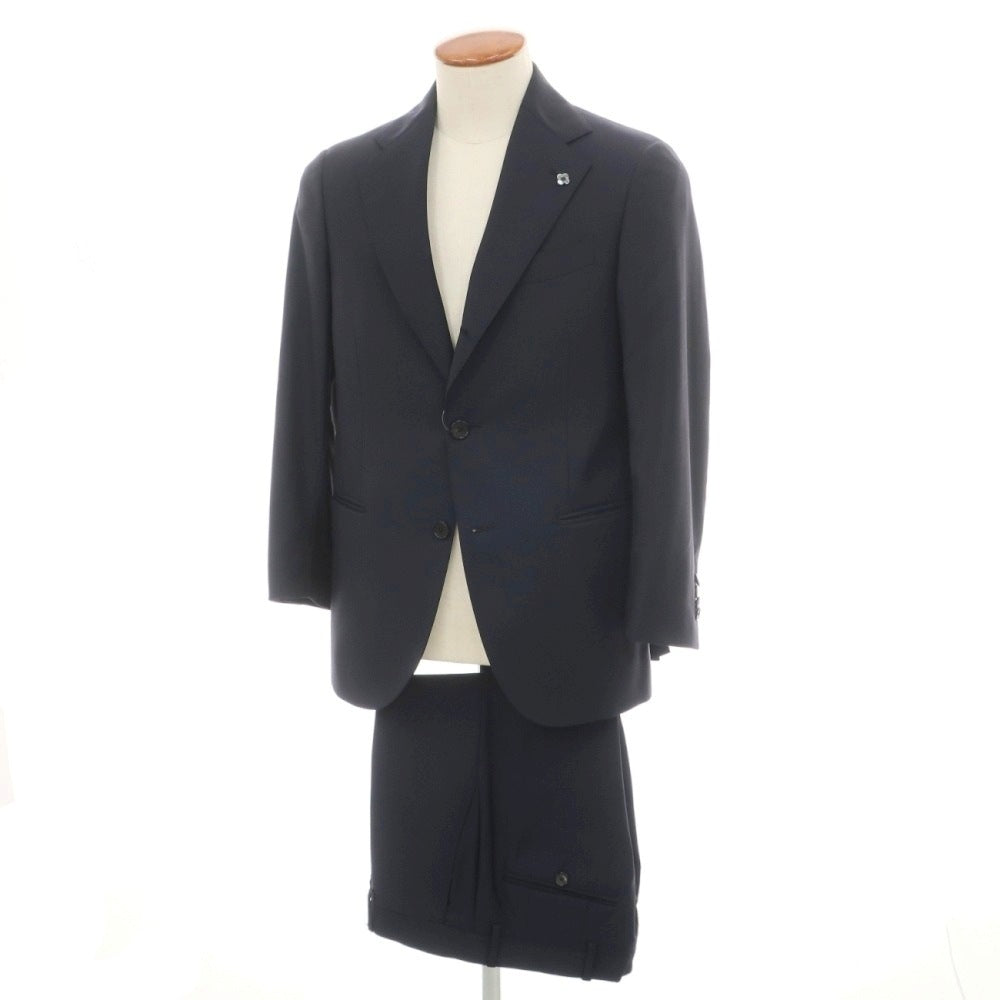 【中古】ラルディーニ LARDINI ウール 3つボタンスーツ ネイビー【サイズ46】【 状態ランクD 】【 メンズ 】