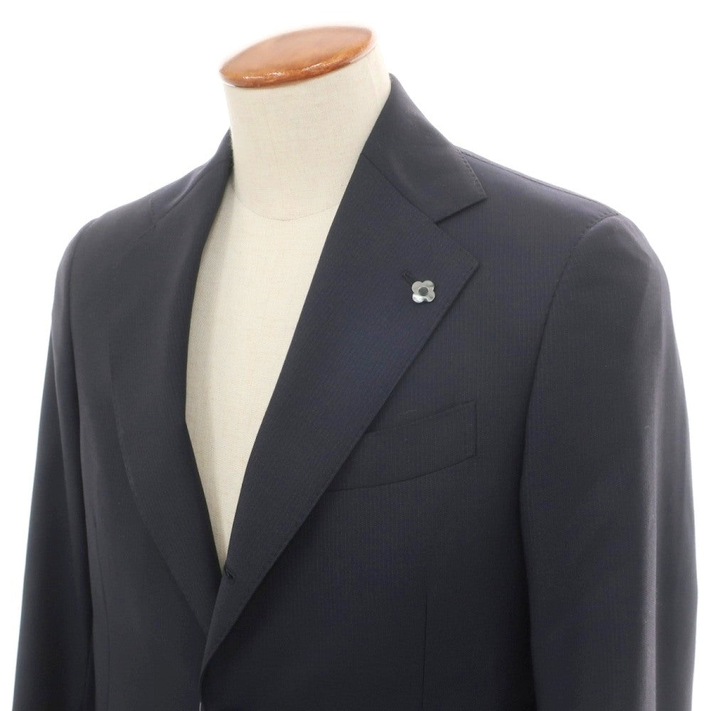 【中古】ラルディーニ LARDINI ウール 3つボタンスーツ ネイビー【サイズ46】【 状態ランクD 】【 メンズ 】