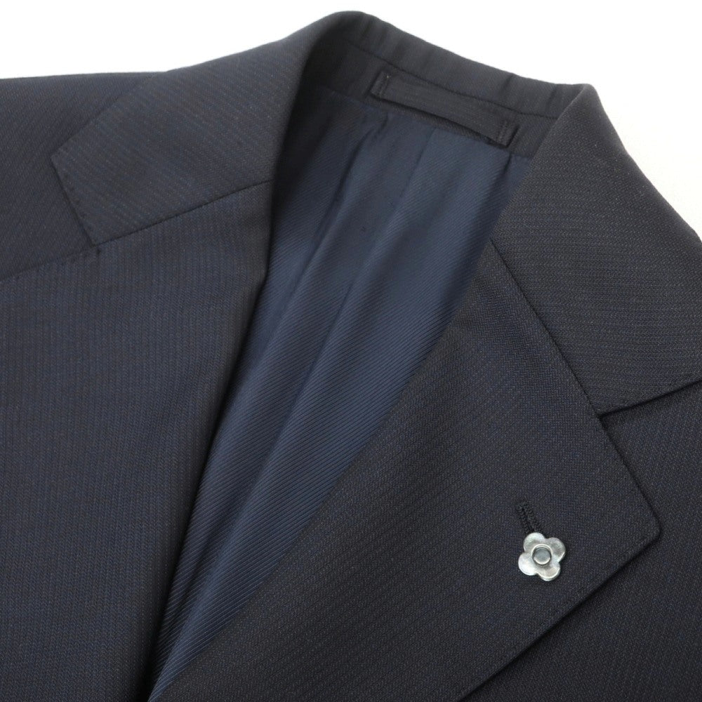 【中古】ラルディーニ LARDINI ウール 3つボタンスーツ ネイビー【サイズ46】【 状態ランクD 】【 メンズ 】