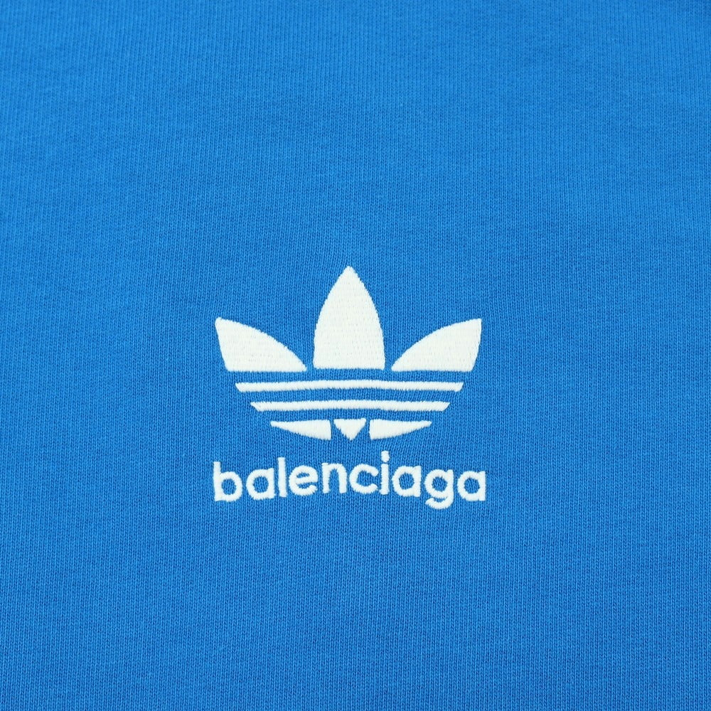 【中古】バレンシアガ BALENCIAGA × adidas コットン プルオーバー パーカー ブルー【サイズ1】【 状態ランクA 】【 メンズ 】