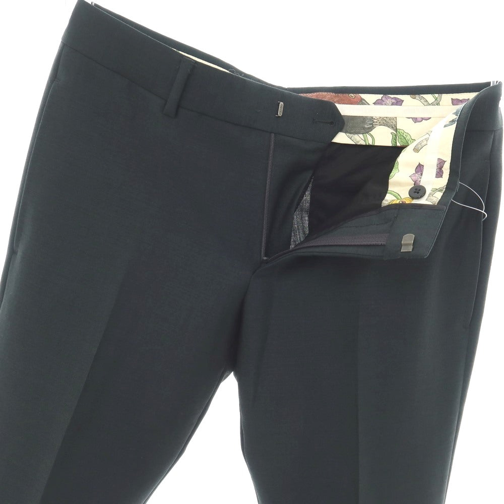 【中古】グッチ GUCCI モヘヤウール ドレススラックスパンツ グリーンブラック【サイズ46】【 状態ランクA 】【 メンズ 】
