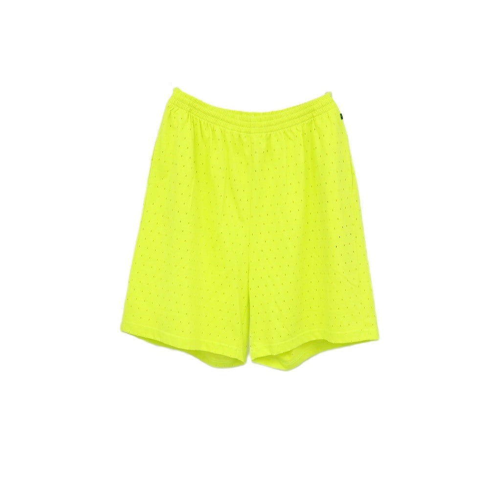 【中古】バレンシアガ BALENCIAGA WARDROBE コットンポリエステル パンチングメッシュ ショートパンツ ネオンイエロー【サイズS】【 状態ランクA 】【 メンズ 】