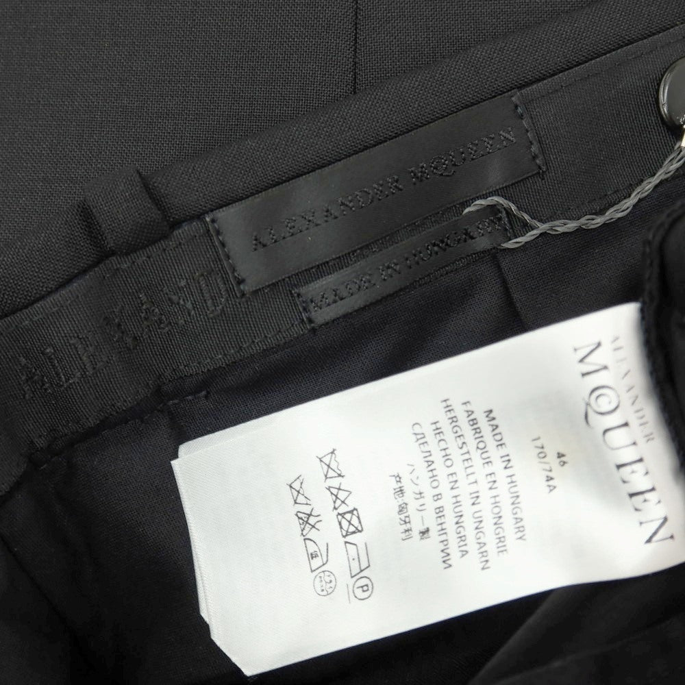 【中古】アレキサンダーマックイーン Alexander McQueen ウールモヘヤ ドレススラックスパンツ ブラック【サイズ46】【 状態ランクA 】【 メンズ 】