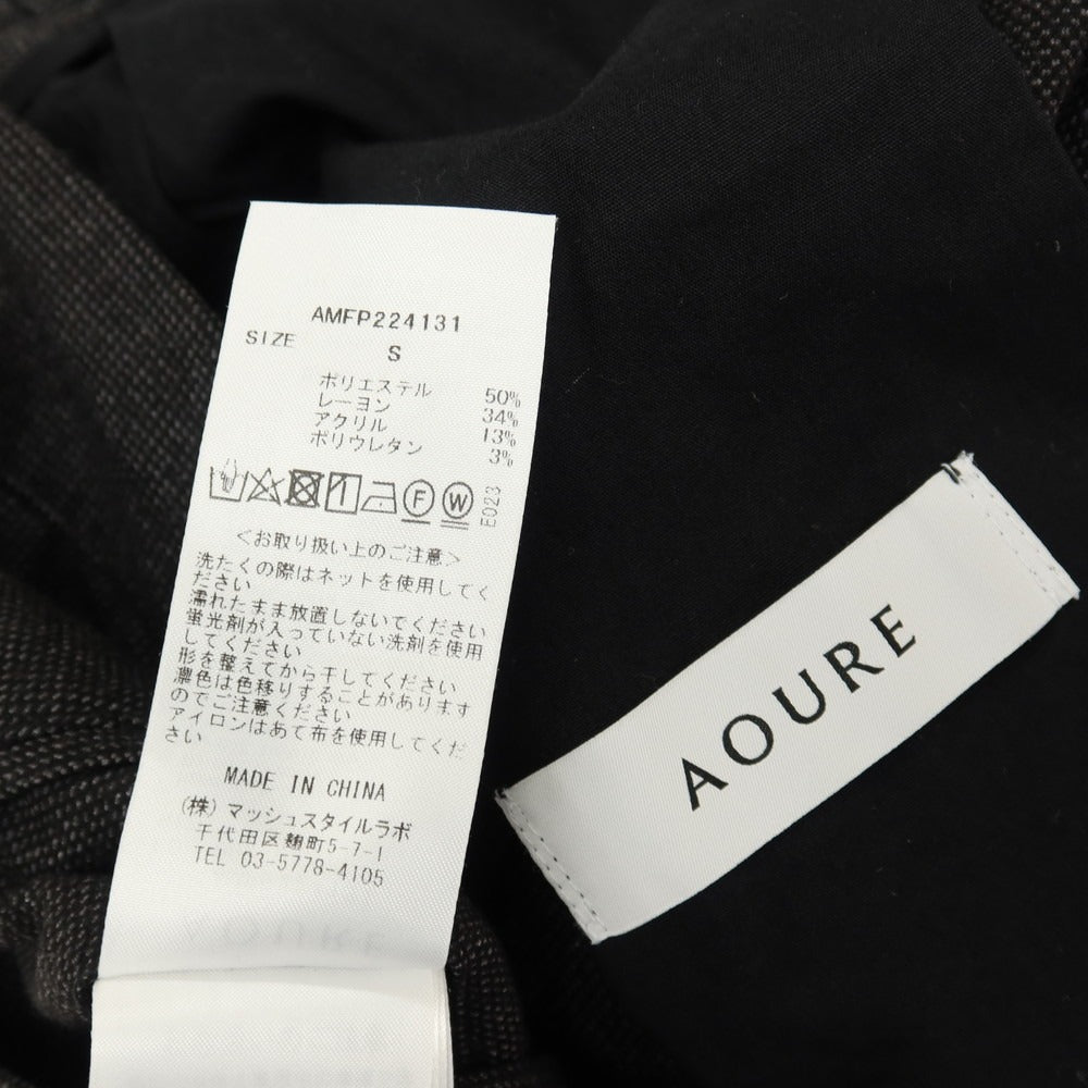 【中古】アウール AOURE ストレッチ ポリエステルレーヨンアクリル イージー カジュアルスラックスパンツ ブラックxグレー【サイズS】【 状態ランクB 】【 メンズ 】