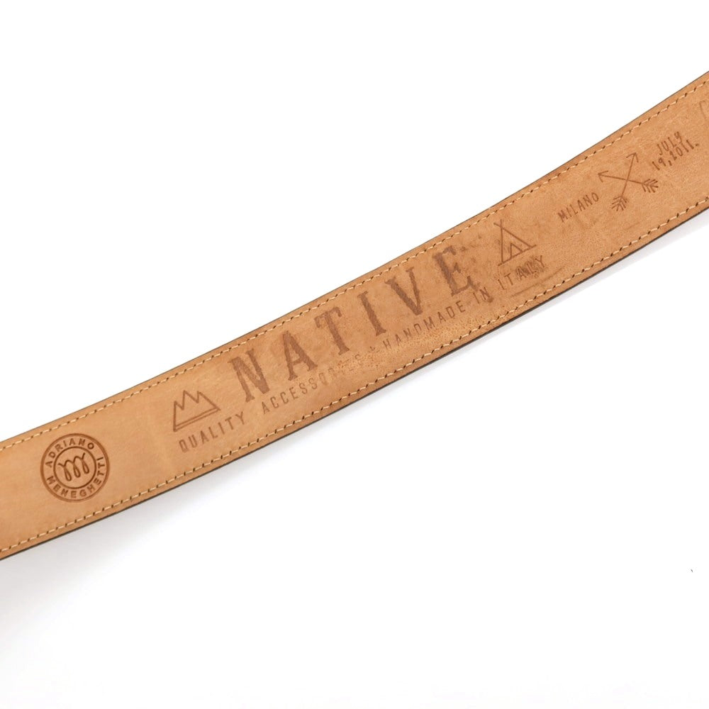 【中古】アドリアーノ メネゲッティ ADRIANO MENEGHETTI レザー NATIVE ウエスタン ベルト ダークブラウン【サイズ80】【 状態ランクB 】【 メンズ 】