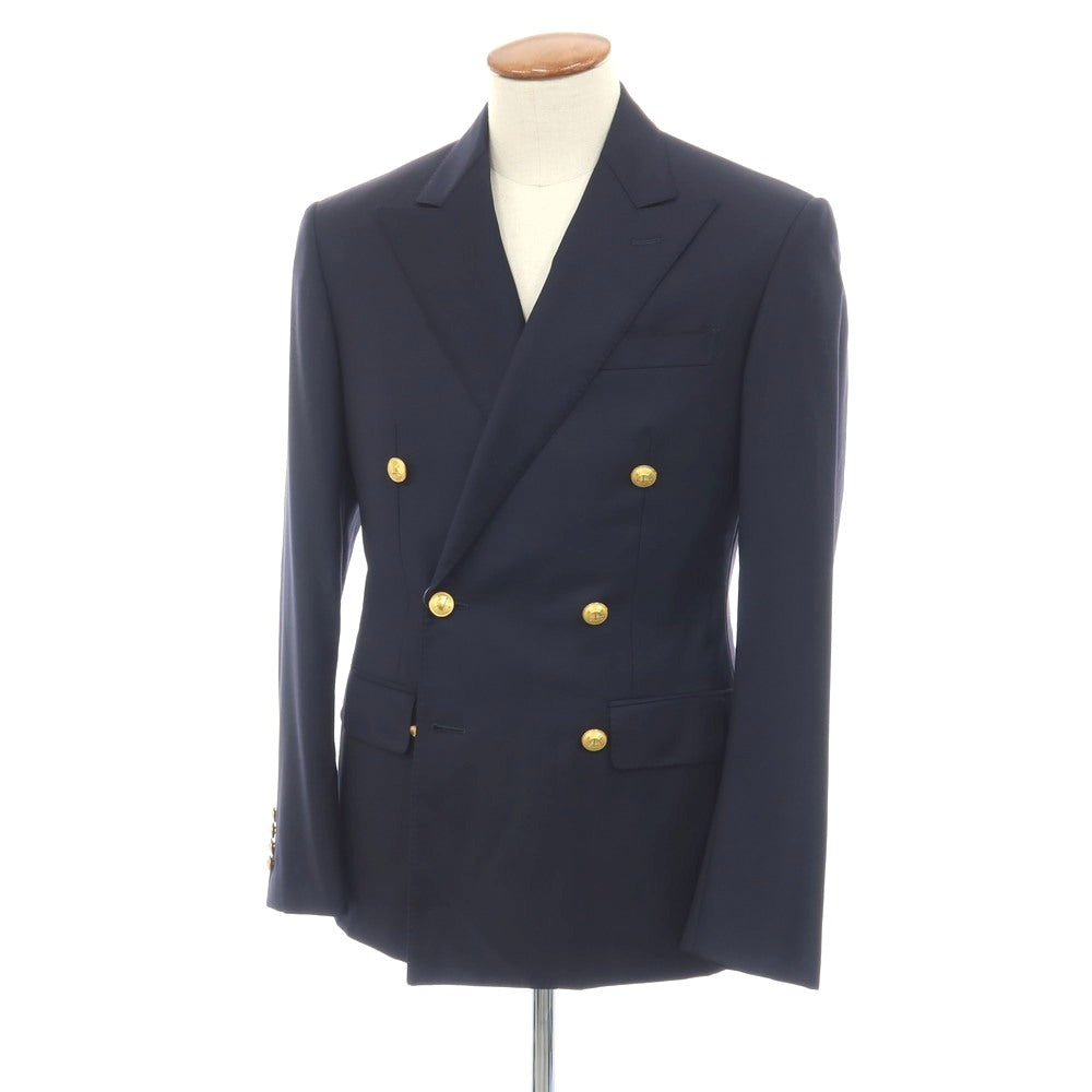 【中古】ラルフローレン RALPH LAUREN ウール ダブル6B テーラードジャケット ネイビー【サイズ表記なし(M位)】【 状態ランクC 】【 メンズ 】